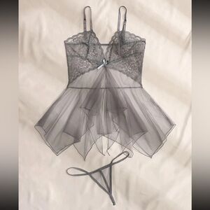 OS Grey baby doll with matching panties